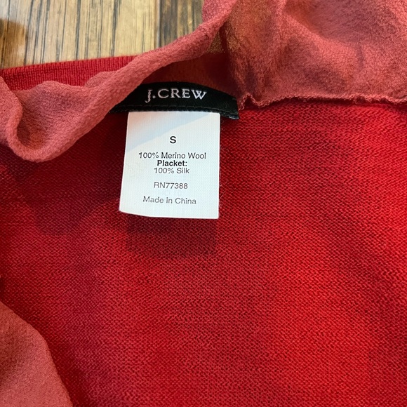 J. Crew Red Ruffled Women's Sweater, Small - Picture 2 of 2